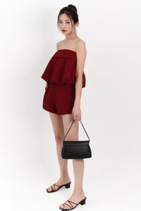 Bettie Bubble Tube Top in Dark Red