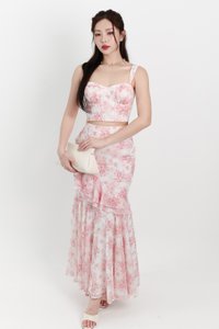Fauna Floral Printed Co-ord Set in Pink Florals ( Regular Length )