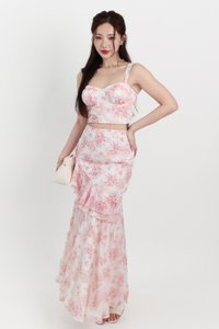 Fauna Floral Printed Co-ord Set in Pink Florals ( Regular Length )