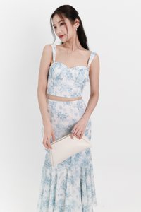 Fauna Floral Printed Co-ord Set in Blue Florals ( Petite Length )