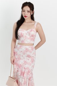 Fauna Floral Printed Co-ord Set in Pink Florals ( Petite Length )