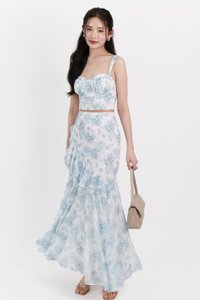 Fauna Floral Printed Co-ord Maxi Skirt in Blue Florals ( Regular Length ) Fauna Floral Printed Co-ord Maxi Skirt in Blue Florals ( Regular Length )