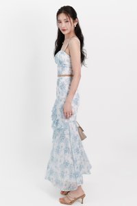 Fauna Floral Printed Co-ord Maxi Skirt in Blue Florals ( Regular Length ) Fauna Floral Printed Co-ord Maxi Skirt in Blue Florals ( Regular Length )