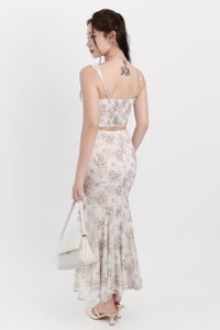 Fauna Floral Printed Co-ord Set in Greige Florals ( Petite Length )