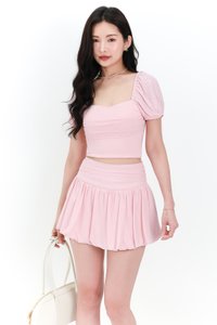Marcey Mesh Co-ord Bubble Skorts in Light Pink Marcey Mesh Co-ord Bubble Skorts in Light Pink