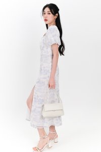 Pardynn Printed Sleeved Midaxi Dress in Blue