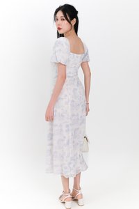 Pardynn Printed Sleeved Midaxi Dress in Blue