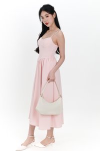 Theresa Trimmings Midaxi Dress in Pastel Pink Theresa Trimmings Midaxi Dress in Pastel Pink