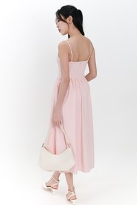 Theresa Trimmings Midaxi Dress in Pastel Pink Theresa Trimmings Midaxi Dress in Pastel Pink