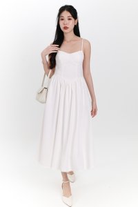 DEFECT | Theresa Trimmings Midaxi Dress in White in M DEFECT | Theresa Trimmings Midaxi Dress in White in M