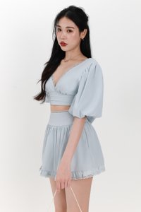 Lene Lace Trimming Co-ord Set in Ice Blue