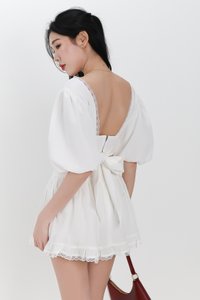 Lene Lace Trimming Co-ord Set in White