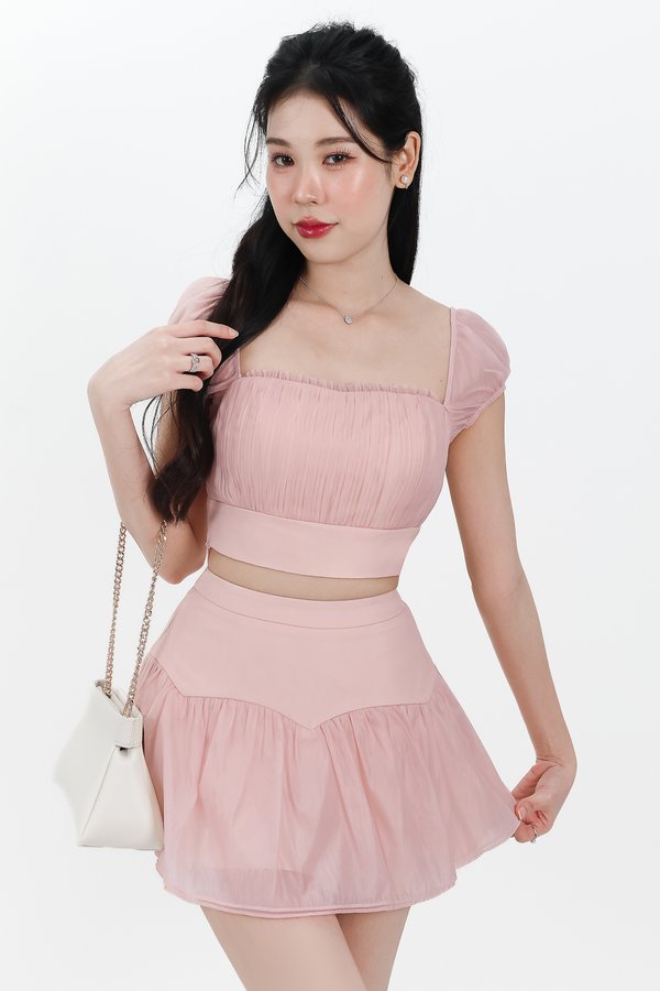 Odette Organza Co-ord Top in Pink