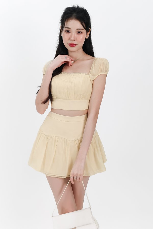 Odette Organza Co-ord Set in Light Yellow