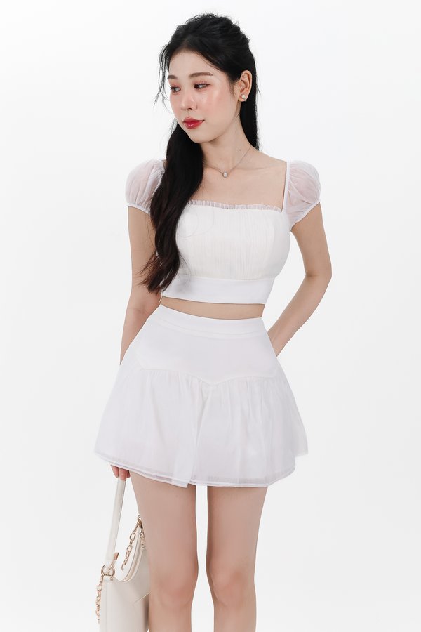 Odette Organza Co-ord Top in White