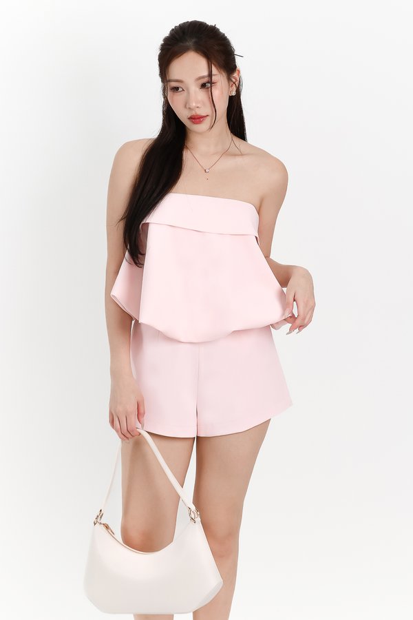 Bettie Bubble Tube Top in Pastel Pink