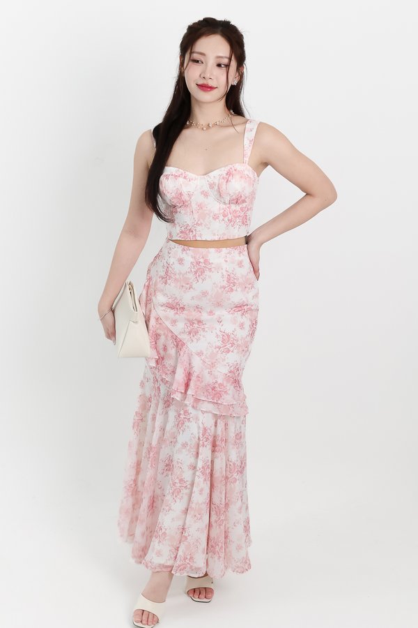 Fauna Floral Printed Co-ord Set in Pink Florals ( Regular Length )