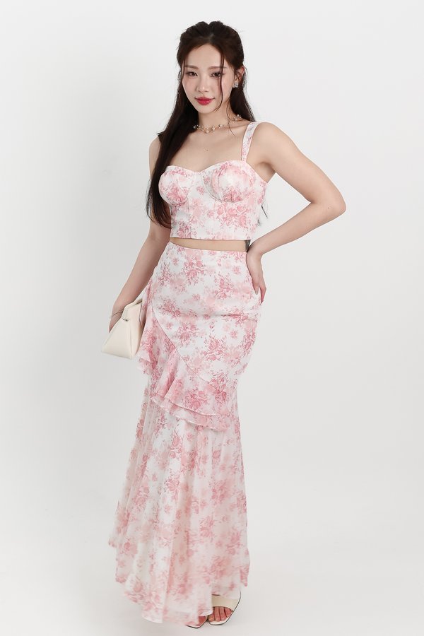 Fauna Floral Printed Co-ord Set in Pink Florals ( Regular Length )