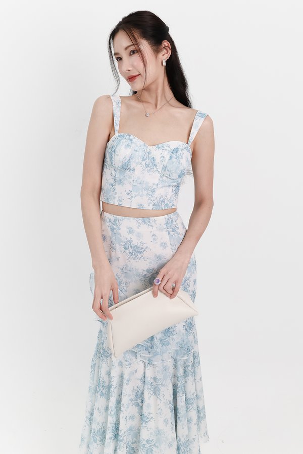 Fauna Floral Printed Co-ord Top in Blue Florals