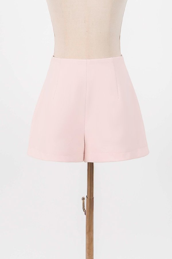 Cleef Co-ord Highwaist Shorts in Pastel Pink