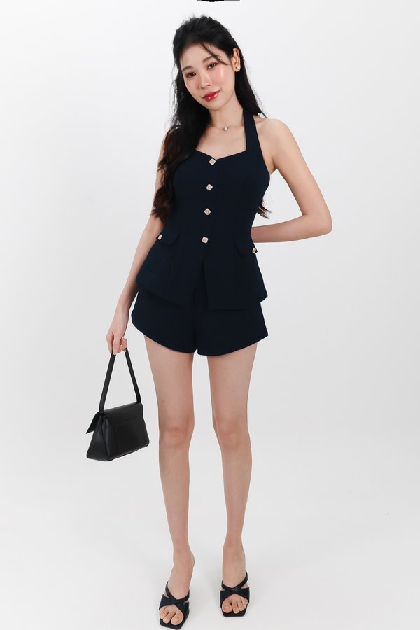 Cleef Co-ord Highwaist Shorts in Midnight