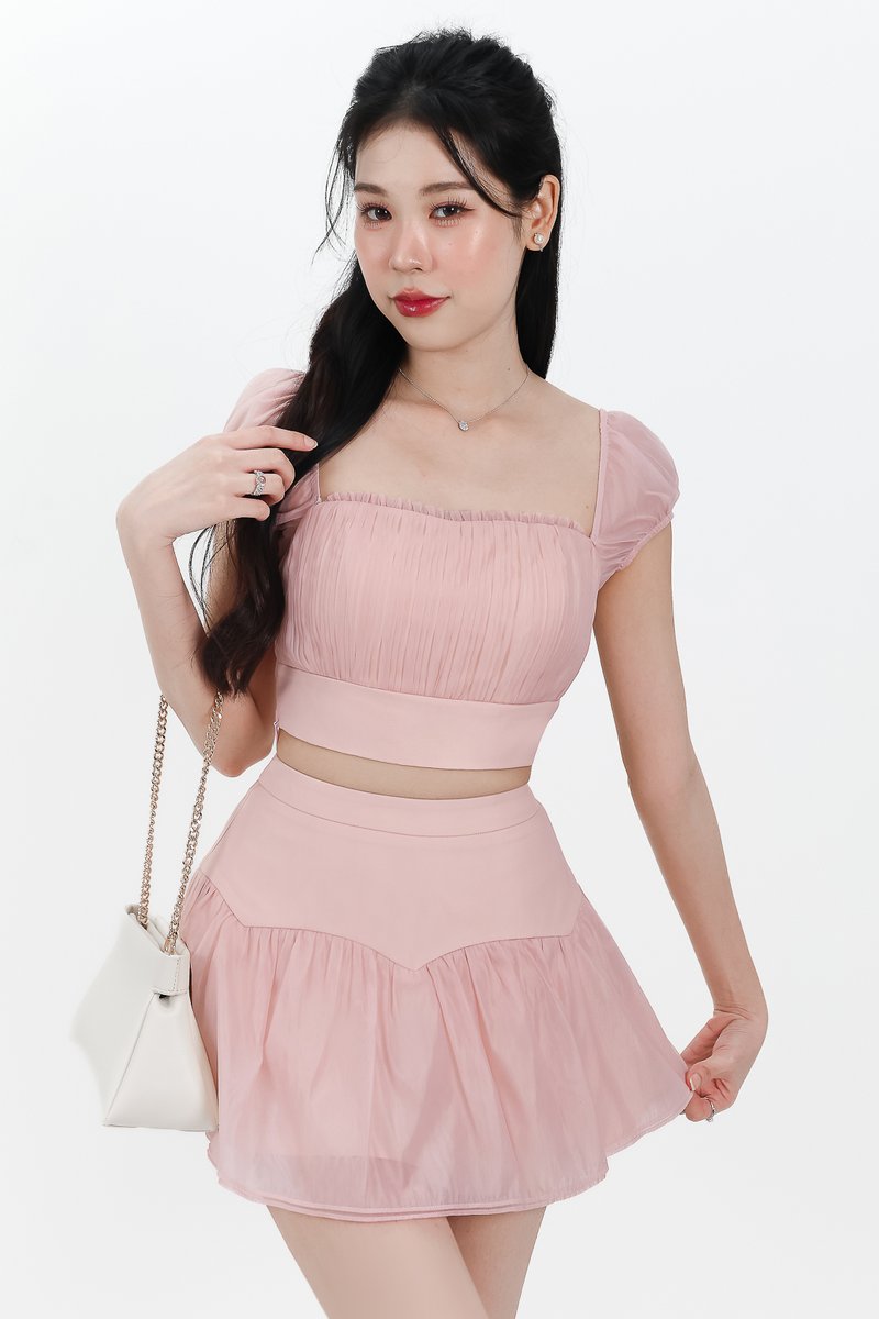 Odette Organza Co-ord Set in Pink