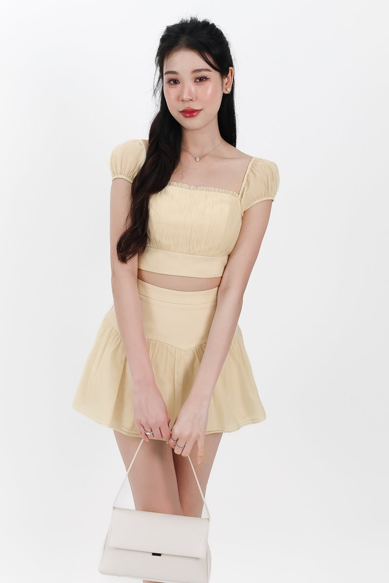 Odette Organza Co-ord Top in Light Yellow Odette Organza Co-ord Top in Light Yellow