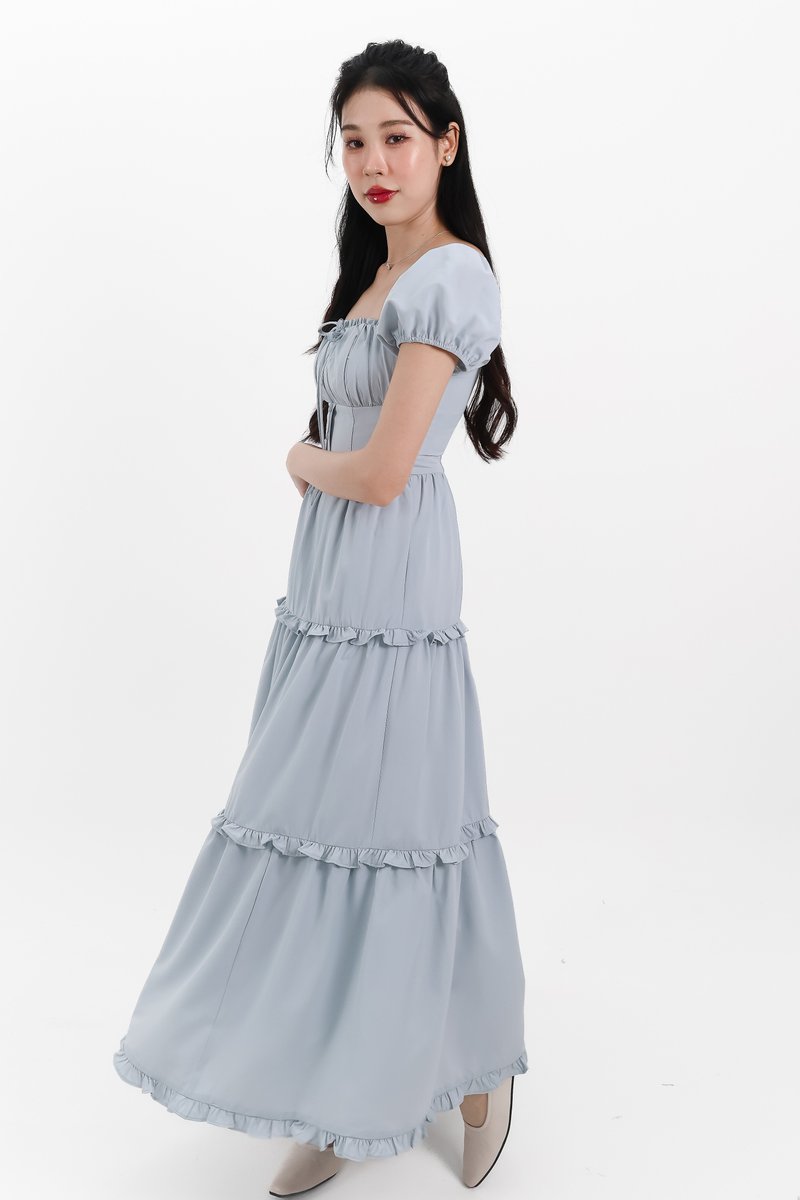 Sieralie Sleeved Midaxi in Light Blue