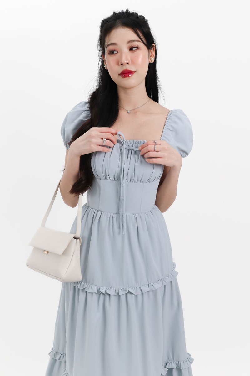 Sieralie Sleeved Midaxi in Light Blue