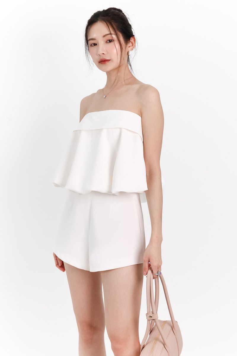 Bettie Bubble Tube Top in White