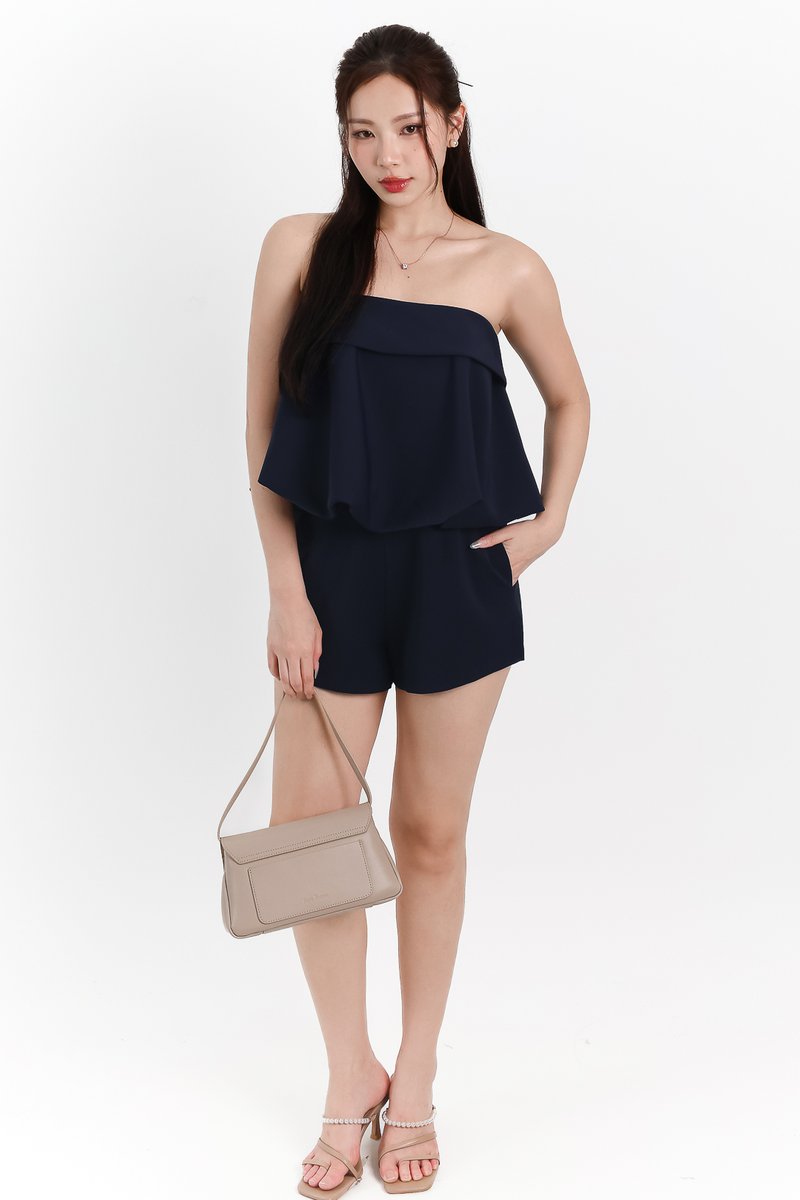 DEFECT | Bettie Bubble Tube Top in Midnight in XL