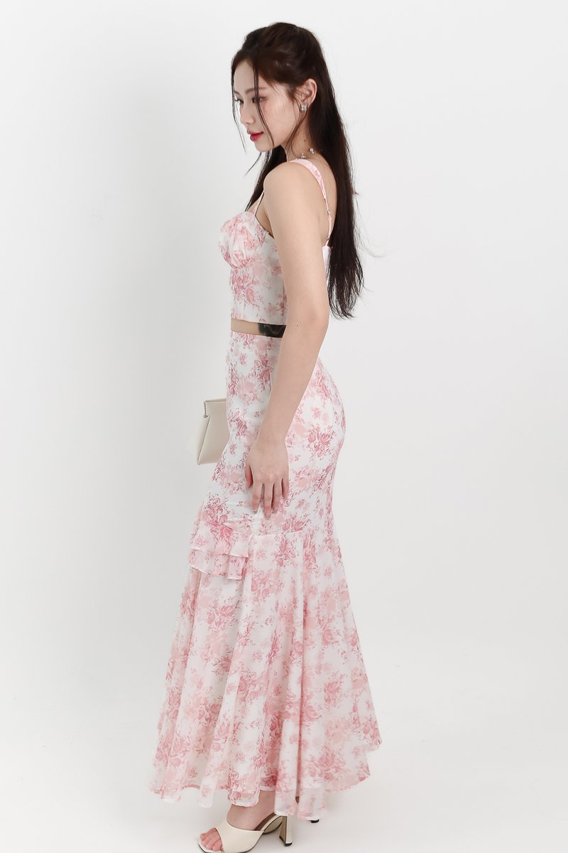 Fauna Floral Printed Co-ord Set in Pink Florals ( Regular Length )