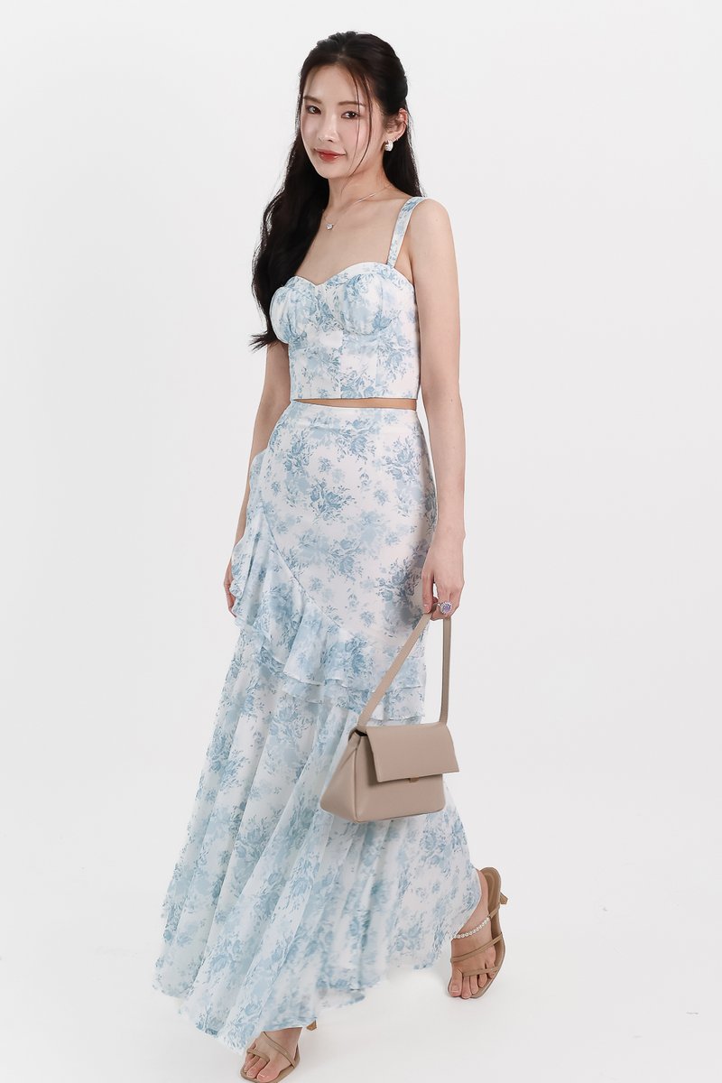 Fauna Floral Printed Co-ord Maxi Skirt in Blue Florals ( Regular Length ) Fauna Floral Printed Co-ord Maxi Skirt in Blue Florals ( Regular Length )