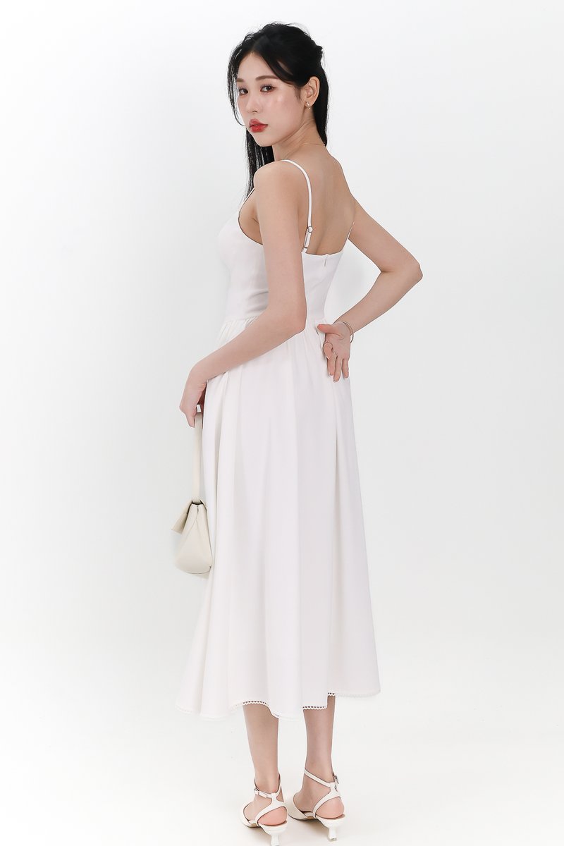 DEFECT | Theresa Trimmings Midaxi Dress in White in M DEFECT | Theresa Trimmings Midaxi Dress in White in M