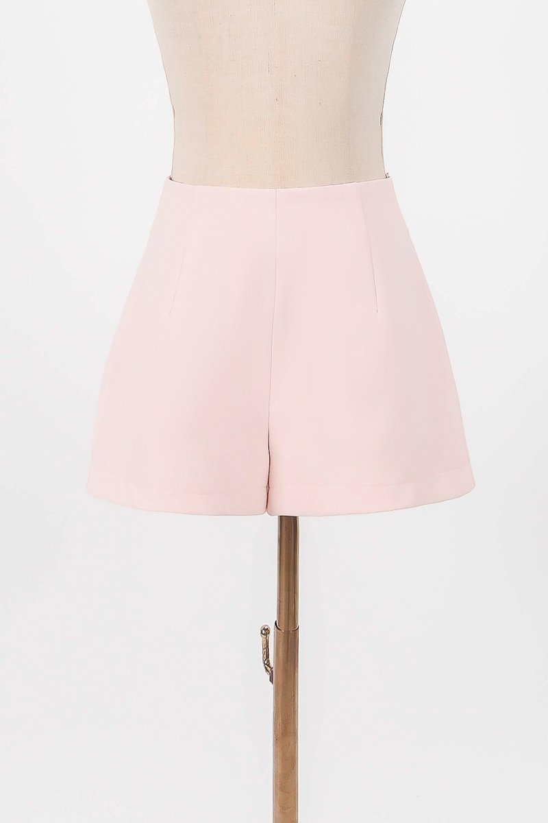 Cleef Co-ord Highwaist Shorts in Pastel Pink