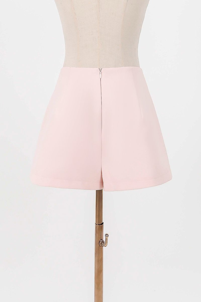 Cleef Co-ord Highwaist Shorts in Pastel Pink