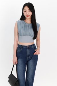 SALE EXCLUSIVE | Rei Ruched Top in Sea Blue SALE EXCLUSIVE | Rei Ruched Top in Sea Blue