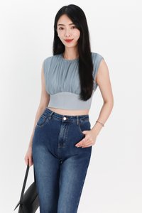 SALE EXCLUSIVE | Rei Ruched Top in Sea Blue SALE EXCLUSIVE | Rei Ruched Top in Sea Blue