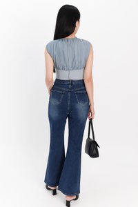 SALE EXCLUSIVE | Rei Ruched Top in Sea Blue SALE EXCLUSIVE | Rei Ruched Top in Sea Blue