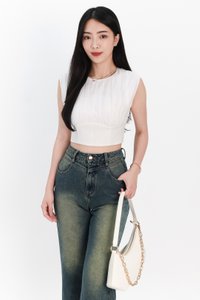 SALE EXCLUSIVE | Rei Ruched Top in White SALE EXCLUSIVE | Rei Ruched Top in White