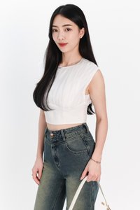 SALE EXCLUSIVE | Rei Ruched Top in White SALE EXCLUSIVE | Rei Ruched Top in White