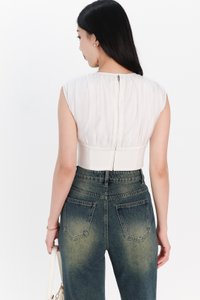 SALE EXCLUSIVE | Rei Ruched Top in White SALE EXCLUSIVE | Rei Ruched Top in White
