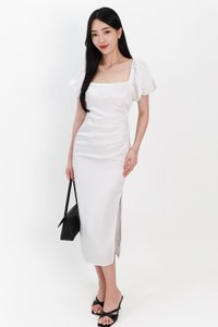 DEFECT | Sophina Sleeved Midi in White in M