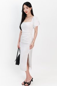DEFECT | Sophina Sleeved Midi in White in M