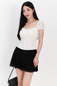 DEFECT | Sevyn Sleeved Top in White in S DEFECT | Sevyn Sleeved Top in White in S