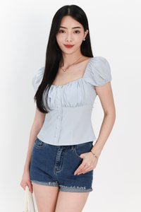 Sevyn Sleeved Top in Ice Blue Sevyn Sleeved Top in Ice Blue