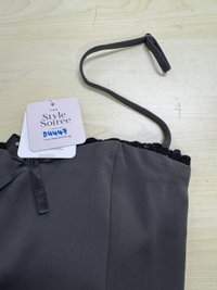 DEFECT | Raegan Ribbon Romper Spag Dress in Dark Grey in XS