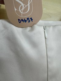 DEFECT | Peycie Puffy Sleeve Romper Dress in Pearl White in XXS