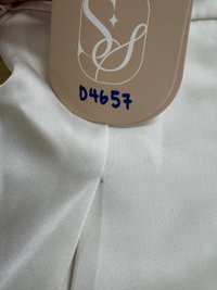 DEFECT | Peycie Puffy Sleeve Romper Dress in Pearl White in XXS