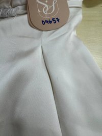 DEFECT | Peycie Puffy Sleeve Romper Dress in Pearl White in XXS